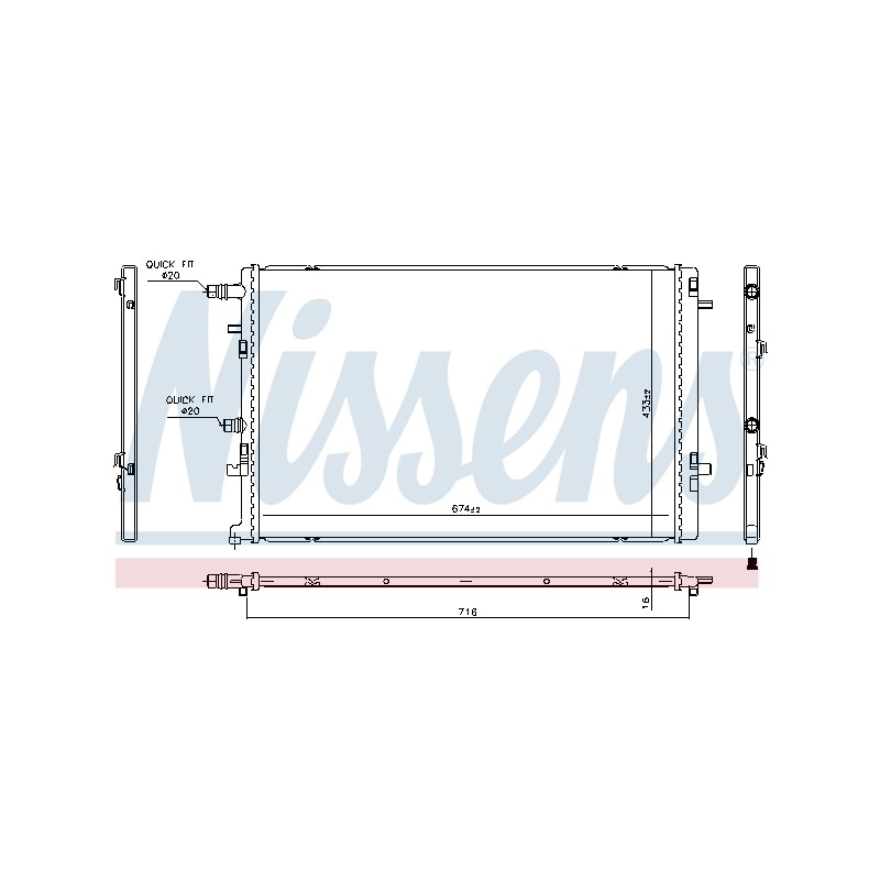 Radiateur Refroidissement Moteur Pour Renault Grand Kangoo III 214109155R