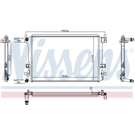 Radiateur Refroidissement Moteur Pour VW Audi Seat Skoda 2Q0121253S 2Q0121253D