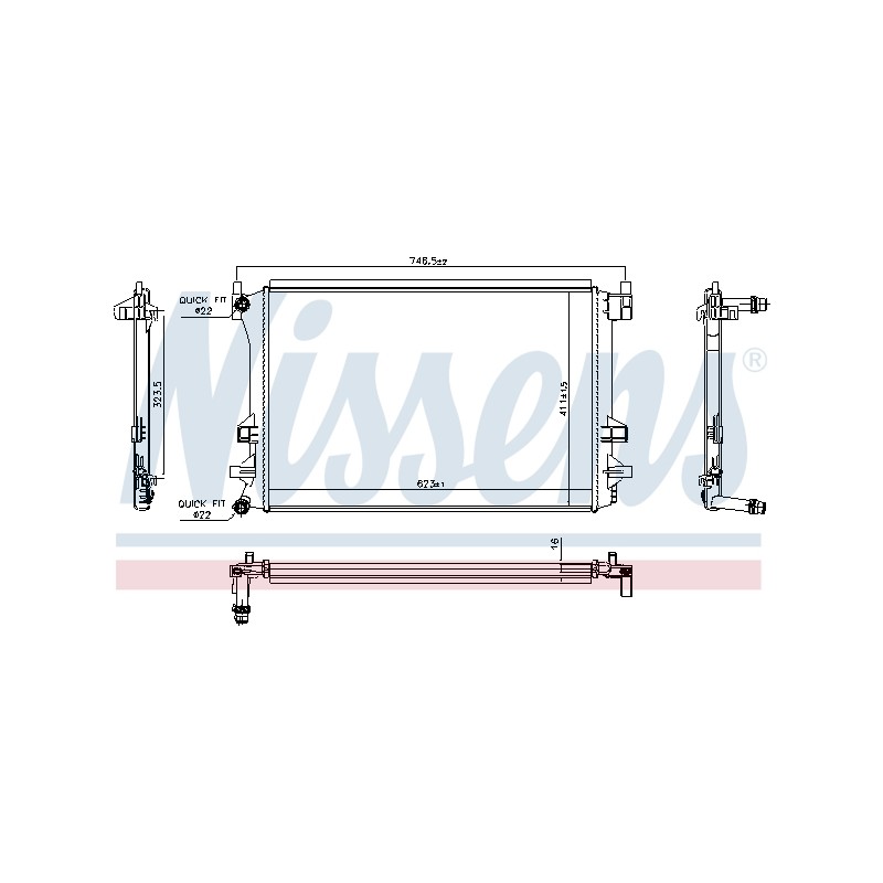 Radiateur Refroidissement Moteur Pour VW Audi Seat Skoda 2Q0121253S 2Q0121253D