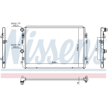 Radiateur Refroidissement Moteur Pour VW Audi Seat Skoda 2Q0121253R 2Q0121253M