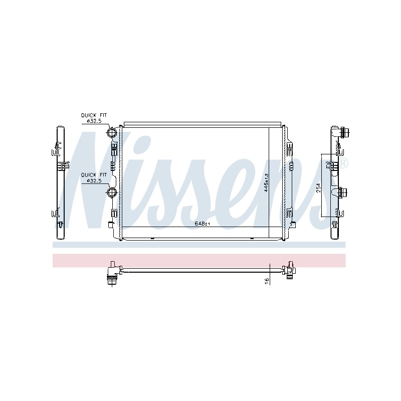 Radiateur Refroidissement Moteur Pour VW Audi Seat Skoda 2Q0121253R 2Q0121253M