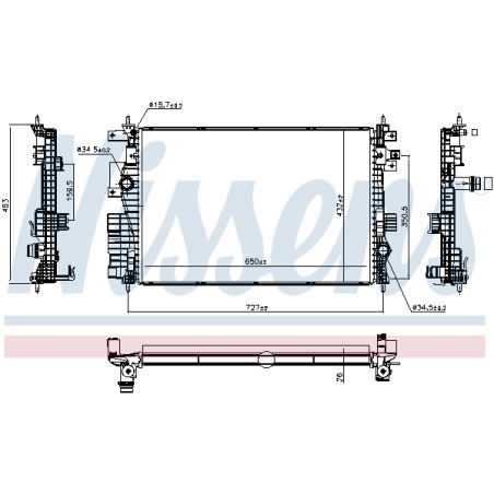 Radiateur Refroidissement Moteur Pour Peugeot 308 II 408 508 DS DS4 II DS7
