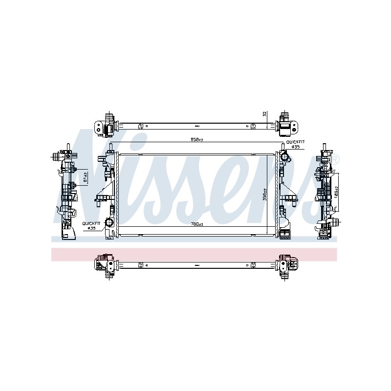 Radiateur Refroidissement Moteur Pour Fiat Ducato 1398450080 46867780