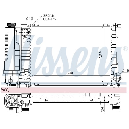 Radiateur Refroidissement Moteur Pour BMW Série 3 E30 E36 5 E34 1711.1.712.982