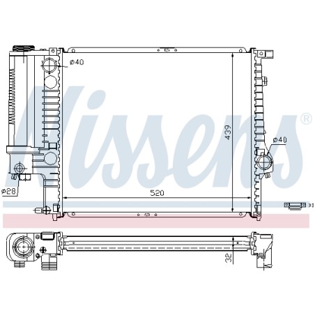 Radiateur Refroidissement Moteur Pour BMW Série 5 E34 1711.1.719.306