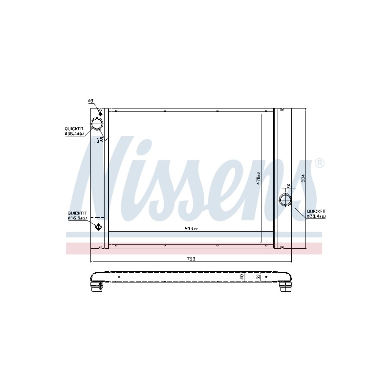 Radiateur Refroidissement Moteur Pour BMW Série 5 E60 E61 6 E63 E64 17117585440