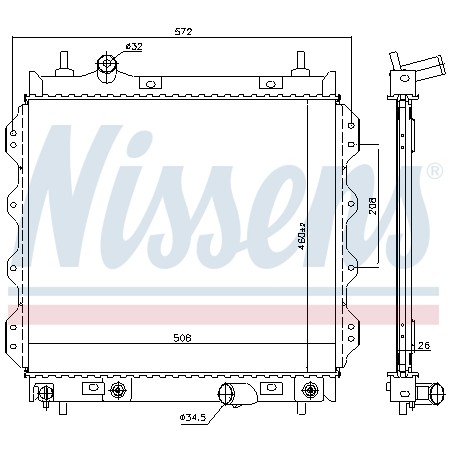 Radiateur Refroidissement Moteur Pour Chrysler PT Cruiser Combi Van 5017404AC