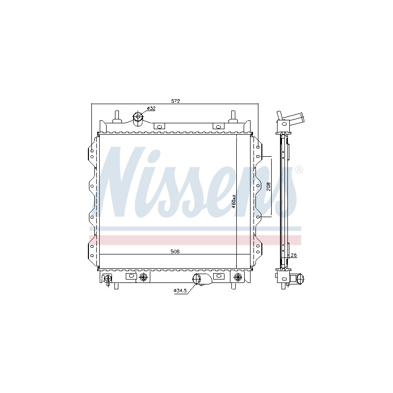Radiateur Refroidissement Moteur Pour Chrysler PT Cruiser Combi Van 5017404AC