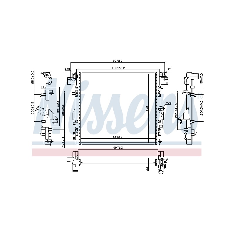 Radiateur Refroidissement Moteur Pour Jeep Wrangler III 55056633AA 55056633AB