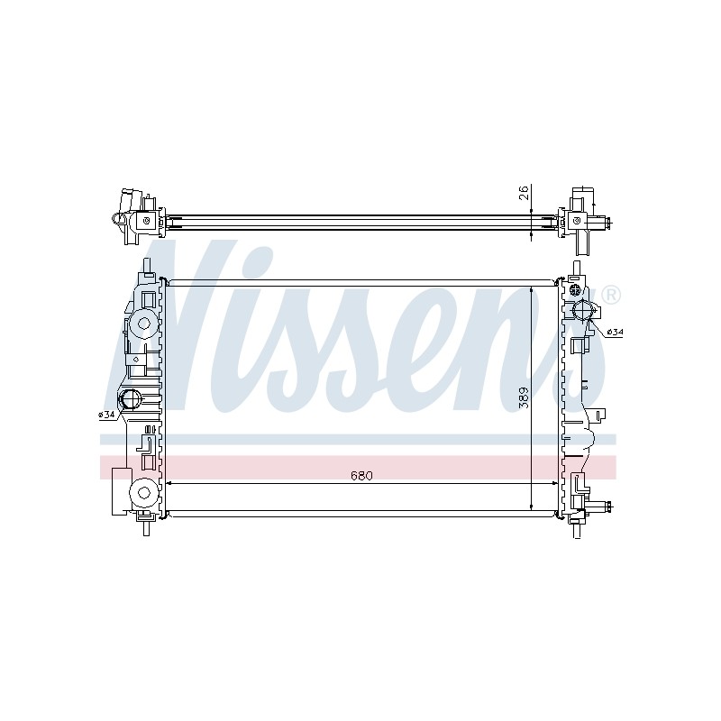 Radiateur Refroidissement Moteur Pour Opel Chevrolet Vauxhall 1300327 13267666