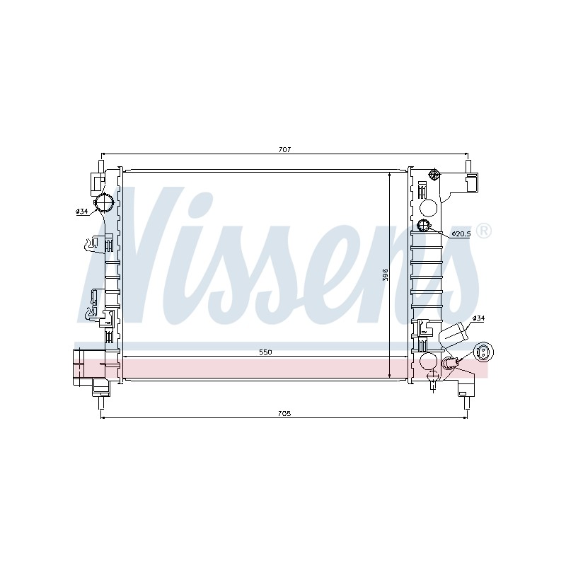 Radiateur Refroidissement Moteur Pour Chevrolet Aveo Cobalt 94516938 95316032