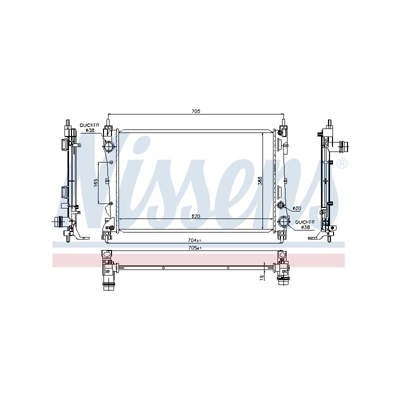 Radiateur Refroidissement Moteur Pour Opel Fiat Doblo Vauxhall 51812209 51938013