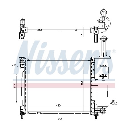 Radiateur Refroidissement Moteur Pour Chrysler Ypsilon Lancia Ypsilon 51839665