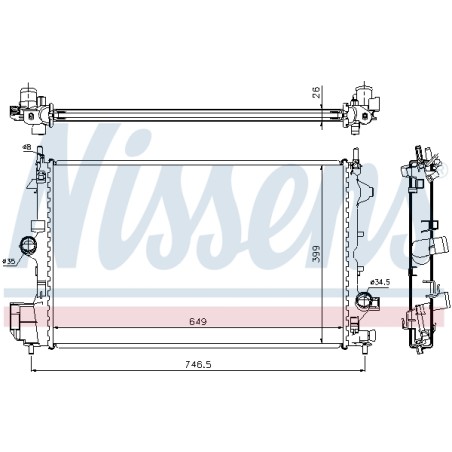 Radiateur Refroidissement Moteur Pour Opel Fiat Cadillac Saab 13196477 24418345