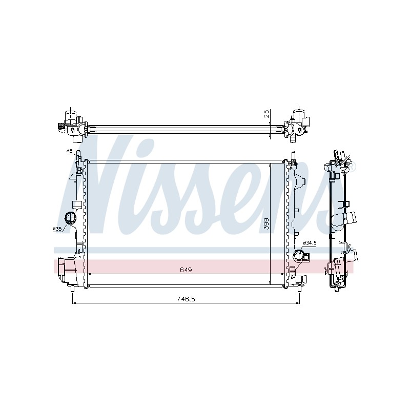 Radiateur Refroidissement Moteur Pour Opel Fiat Cadillac Saab 13196477 24418345