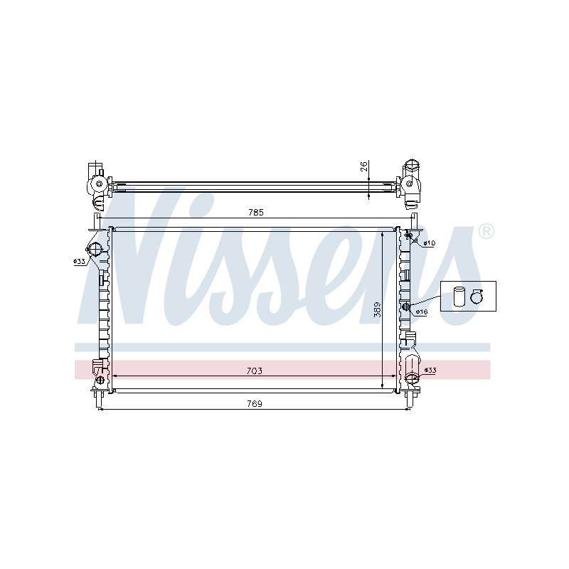Radiateur Refroidissement Moteur Pour Ford Tourneo Transit 8T168005BA 8T168005BB
