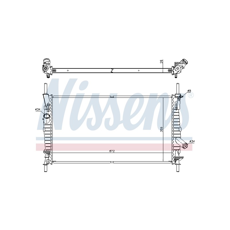 Radiateur Refroidissement Moteur Pour Ford Transit 1671801 4714582 4719006
