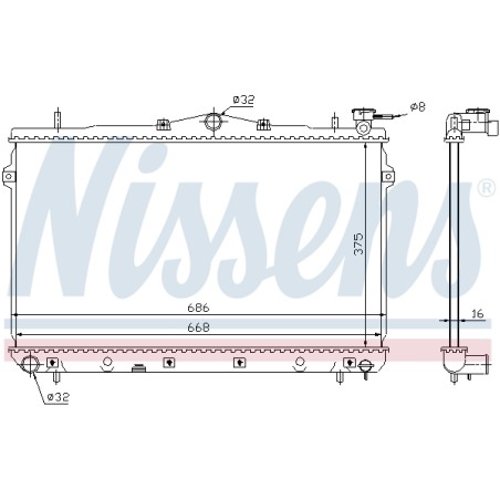 Radiateur Refroidissement Moteur Pour Hyundai Coupé Lantra II 25310-29000