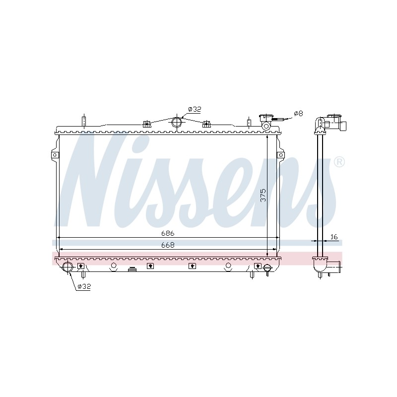 Radiateur Refroidissement Moteur Pour Hyundai Coupé Lantra II 25310-29000