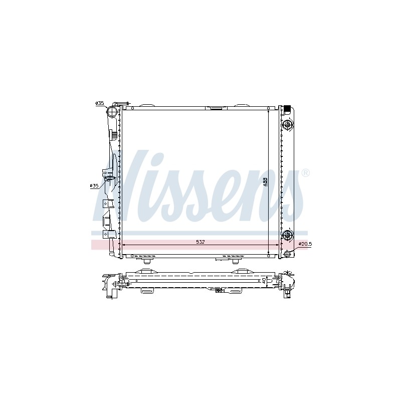 Radiateur Refroidissement Moteur Pour MERCEDES 124 Cabriolet Classe E T-Model
