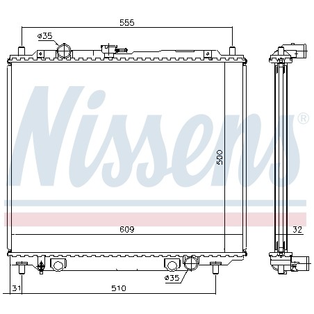 Radiateur Refroidissement Moteur Pour Mitsubishi Pajero II MB890956 MR340052