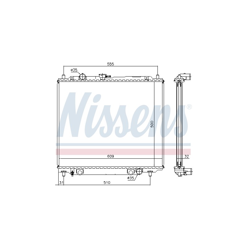 Radiateur Refroidissement Moteur Pour Mitsubishi Pajero II MB890956 MR340052