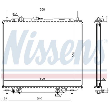 Radiateur Refroidissement Moteur Pour Mitsubishi Pajero II MB890957