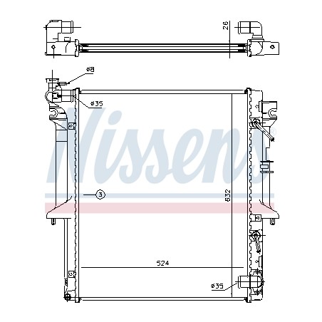 Radiateur Refroidissement Moteur Pour Mitsubishi L200/Triton 1350A183K 1350A314