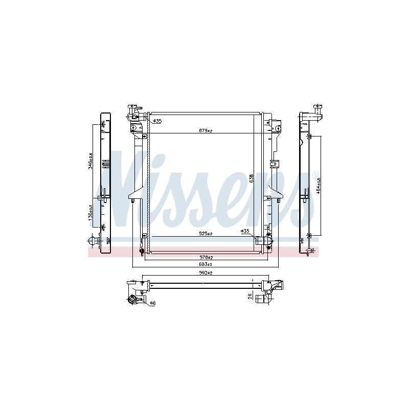 Radiateur Refroidissement Moteur Pour Mitsubishi L200/Triton 1350A479 1350A922