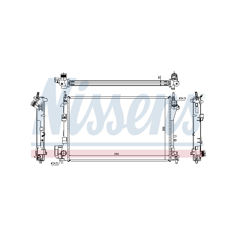 Radiateur Refroidissement Moteur Pour Opel Fiat Cadillac Saab 1300245 1300246