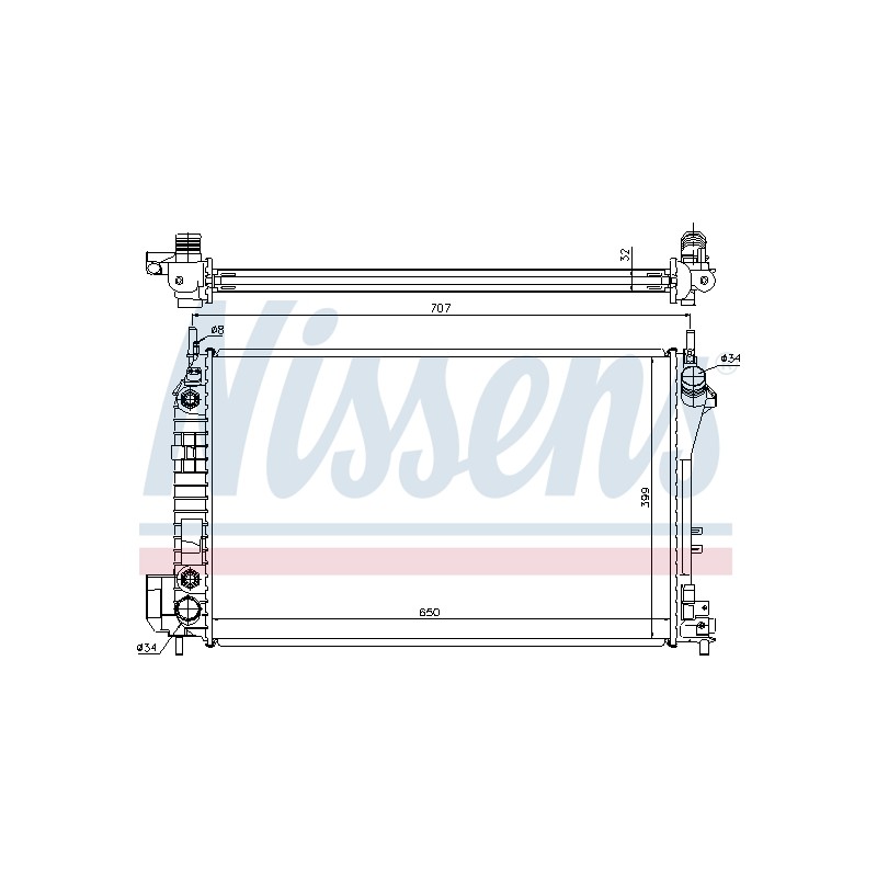 Radiateur Refroidissement Moteur Pour Opel Fiat Cadillac Saab 1300247 1300274