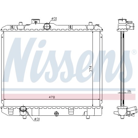 Radiateur Refroidissement Moteur Pour Opel Suzuki Vauxhall 93194257 93196874