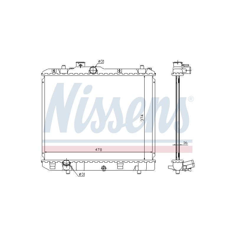 Radiateur Refroidissement Moteur Pour Opel Suzuki Vauxhall 93194257 93196874