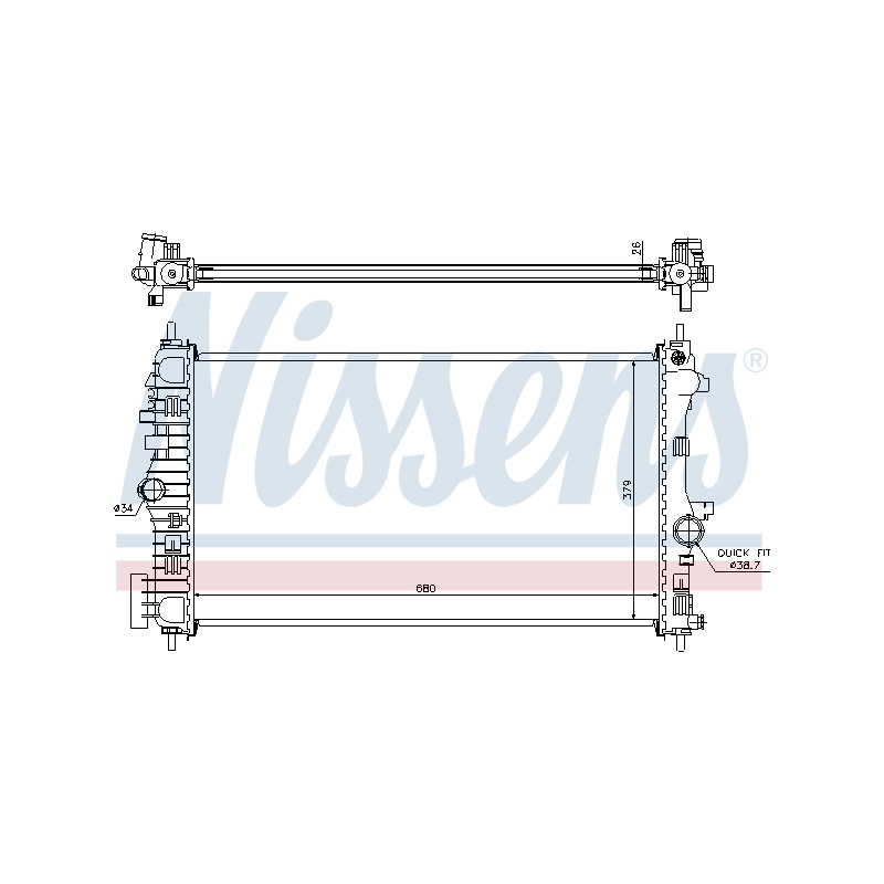 Radiateur Refroidissement Moteur Pour Opel Chevrolet Saab Vauxhall 1300291