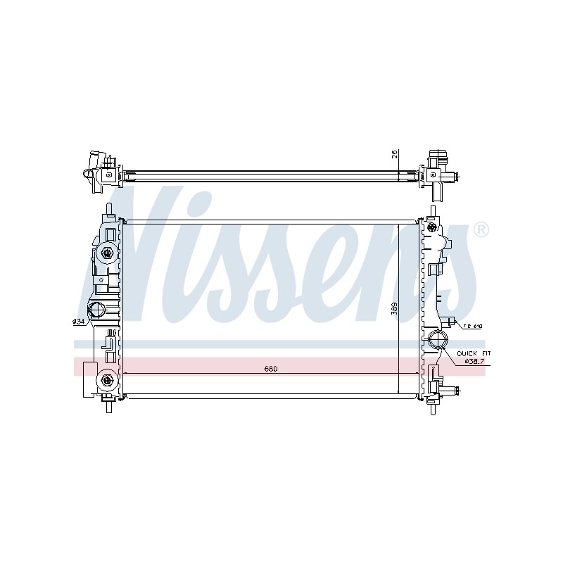 Radiateur Refroidissement Moteur Pour Opel Chevrolet Vauxhall 1300306 13336888