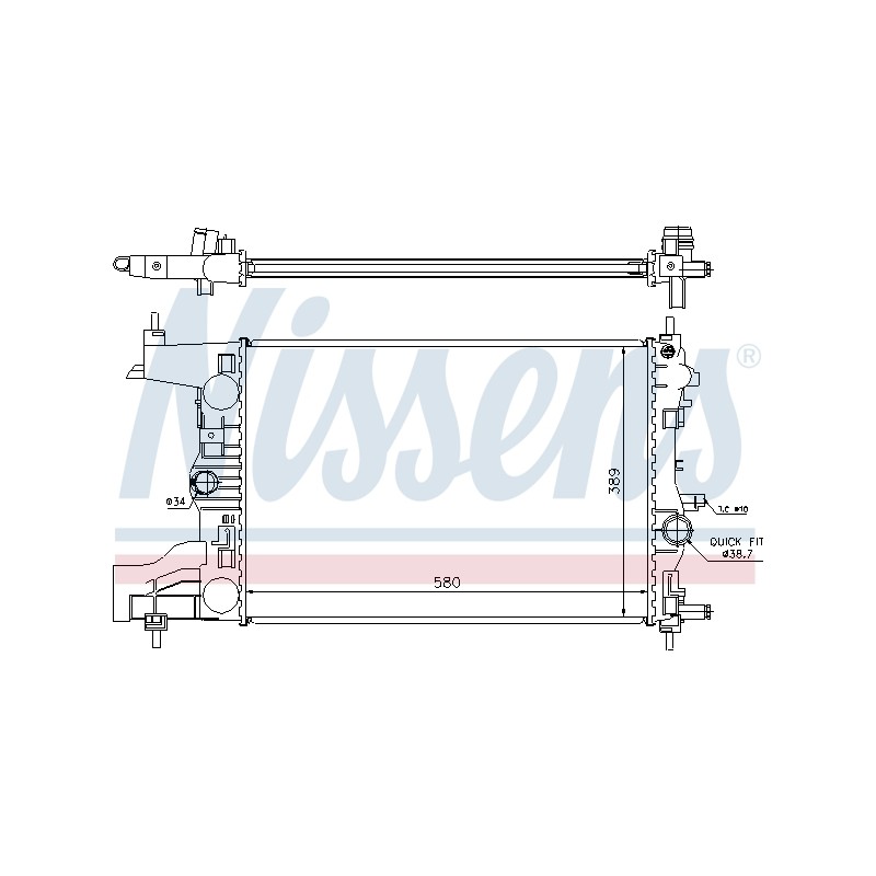 Radiateur Refroidissement Moteur Pour Opel Chevrolet Vauxhall 1300302 13267656