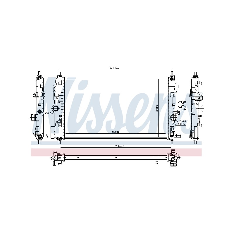 Radiateur Refroidissement Moteur Pour Opel Chevrolet Vauxhall 39074655 13336887