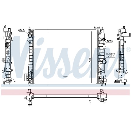 Radiateur Refroidissement Moteur Pour Opel Chevrolet Vauxhall 1300343 95136073