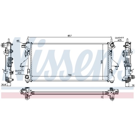 Radiateur Refroidissement Moteur Pour Peugeot Fiat Citroën 13491960 1349196080