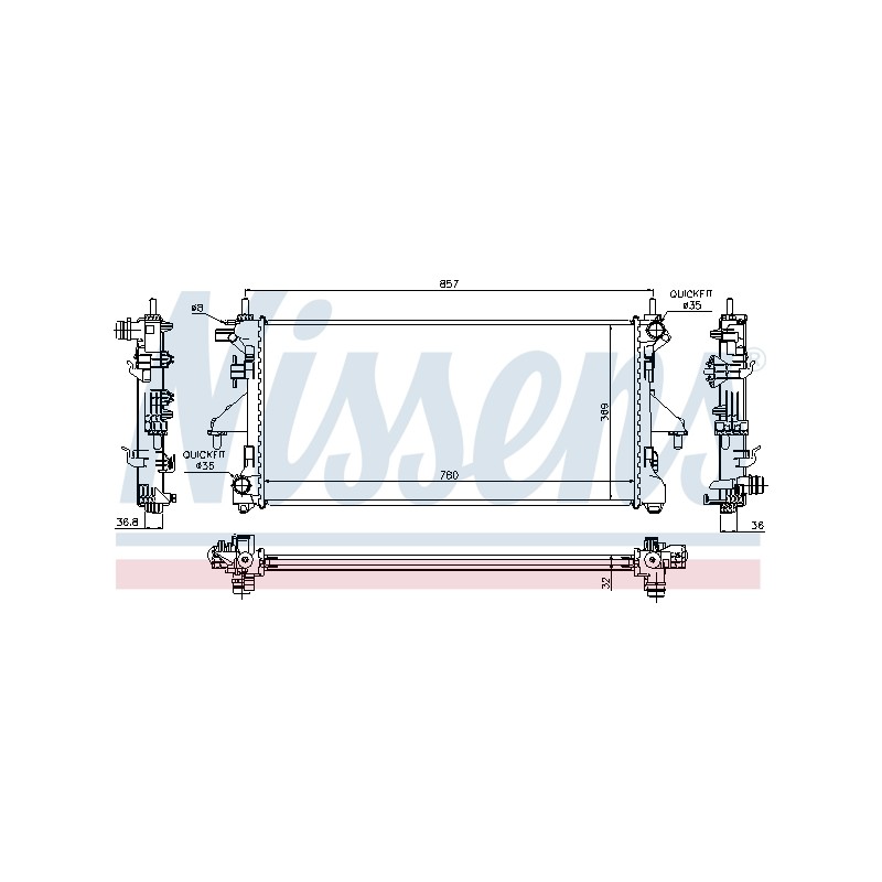 Radiateur Refroidissement Moteur Pour Peugeot Fiat Citroën 13491960 1349196080