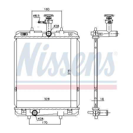Radiateur Refroidissement Moteur Pour Peugeot Toyota Aygo Citroën 164000Q030