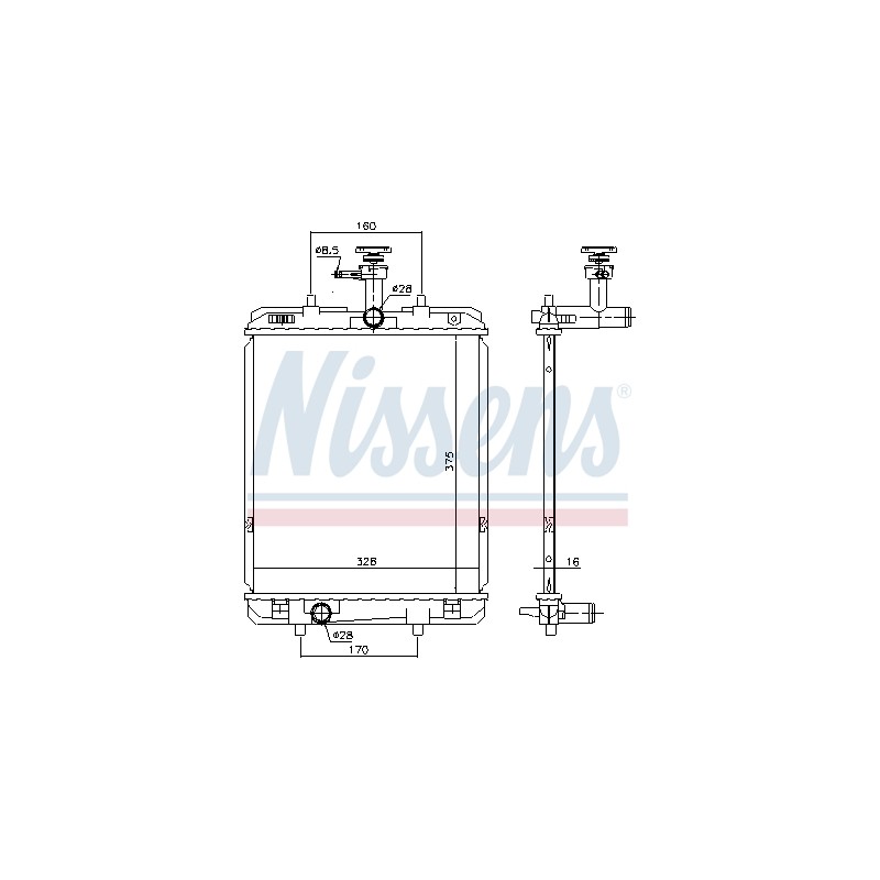 Radiateur Refroidissement Moteur Pour Peugeot Toyota Aygo Citroën 164000Q030