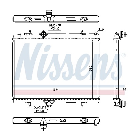 Radiateur Refroidissement Moteur Pour Peugeot Citroën DS 1610824180 9800482380