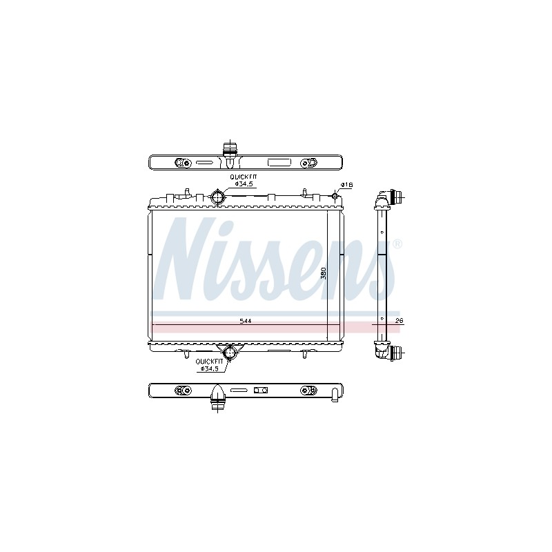 Radiateur Refroidissement Moteur Pour Peugeot Citroën DS 1610824180 9800482380