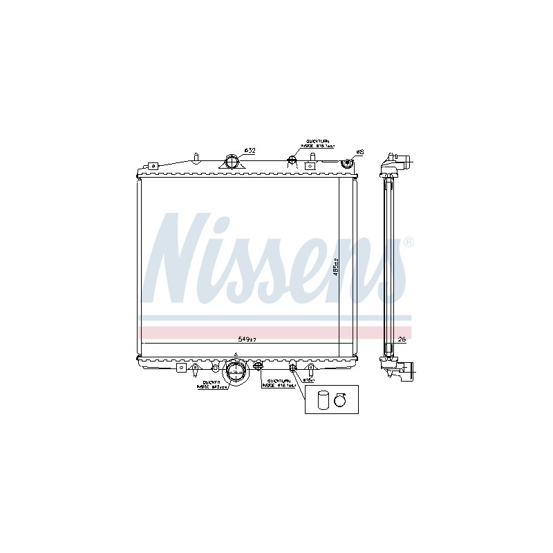 Radiateur Refroidissement Moteur Pour Peugeot Fiat Citroën C8 Lancia 9641728280