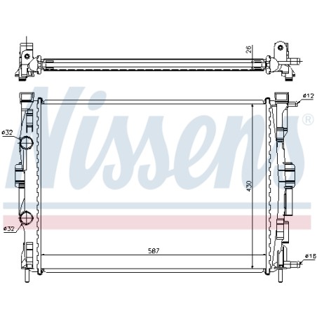 Radiateur Refroidissement Moteur Pour Renault Grand Scénic II Megane 7711135784
