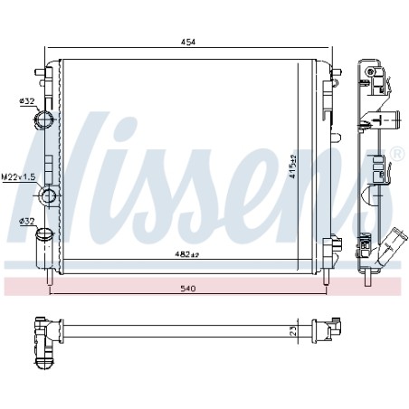 Radiateur Refroidissement Moteur Pour Renault Dacia Nissan 8200211563 2140000QAX