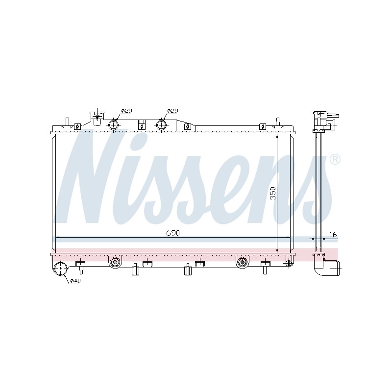 Radiateur Refroidissement Moteur Pour Subaru Legacy IV Outback 45119AG040