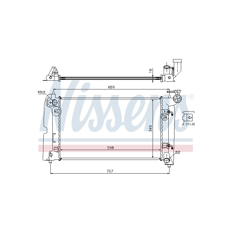 Radiateur Refroidissement Moteur Pour Toyota Corolla 1640021240 1640022180