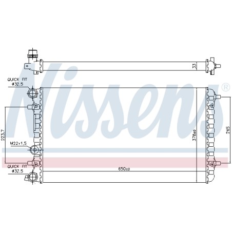 Radiateur Refroidissement Moteur Pour VW New Beetle 1C0.121.253A 1C0.121.253C
